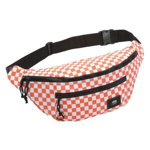 Vans Ward Crossbody Pack Bag Checkered Orange White Zippers Belt Fanny Pack New